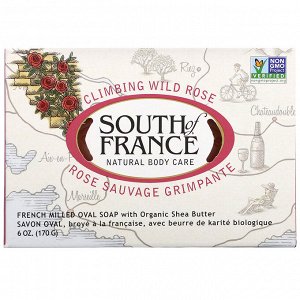South of France, Восхождение дикой розы, французское овальное мыло с органическим маслом ши, 6 унций (170 г)
