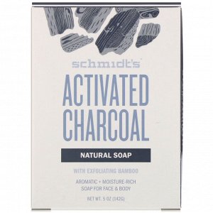 Schmidt&#x27 - s, Natural Soap for Face & Body, Activated Charcoal, 5 oz (142 g)