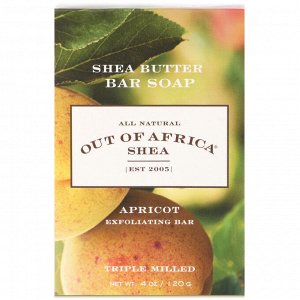 Out of Africa, Shea Butter Bar Soap, Apricot Exfoliating Bar, 4 oz (120 g)