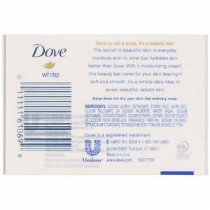 Dove, Косметическое мыло «Белое», 4 шт. по 113 г