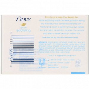 Dove, Косметическое мыло «Нежное отшелушивание», 4 шт. по 113 г