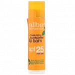 Alba Botanica, Увлажняющий солнцезащитный бальзам для губ, SPF 25, 4,2 (0,15 унции)