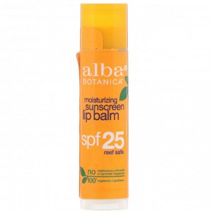 Alba Botanica, Увлажняющий солнцезащитный бальзам для губ, SPF 25, 4,2 (0,15 унции)