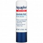 Aquaphor, Восстанавливающий бальзам для губ, помада, мгновенное восстановление, без запаха, 1 шт., 4,8 г (0,17 унции)