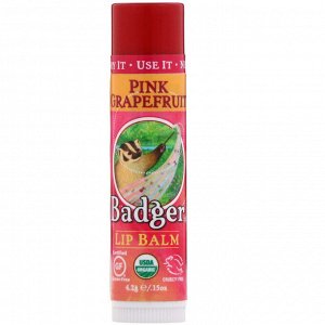 Badger Company, Органический бальзам для губ, розовый грейпфрут, 4,2 г