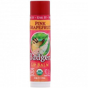 Badger Company, Органический бальзам для губ, розовый грейпфрут, 4,2 г