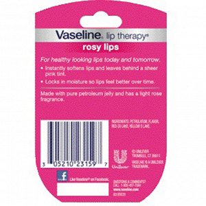 Vaseline, Бальзам для губ Lip Therapy, «Розовые губы», 7 г