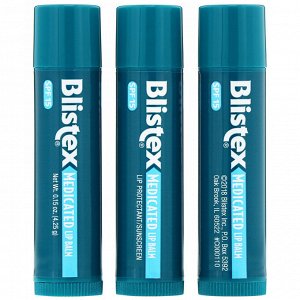 Blistex, Бальзам для губ с лечебным действием, Защита губ / Солнцезащитный фильтр SPF 15, в упаковке 3 бальзама, 0,15 унции (4,2