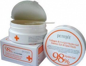 PETITFEE 98% Hydro Gel Collagen & Coensem Q10 Гидрогелевые патчи д/глаз Коллаген, коэнзим Q10 60шт