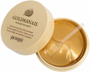 PETITFEE Gold & Snail Hydrogel Eye Patch Гидрогелевые патчи д/глаз "Золото, улитка" 60шт