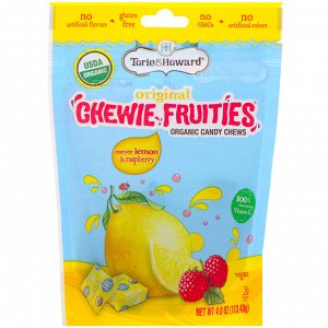 Torie & Howard, Organic Candy Chews, Original Chewie Fruities, Meyer Lemon & Raspberry, 4 oz (113.40 g)