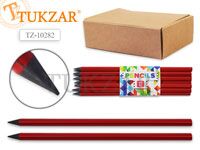 Чернографитный карандаш HB, трехгранный, красный, заточенный, без ластика. 12 наборов по 12 шт.Производство Россия.