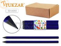 Чернографитный карандаш HB, трехгранный, синий, заточенный, без ластика. 12 наборов по 12 шт.Производство Россия.