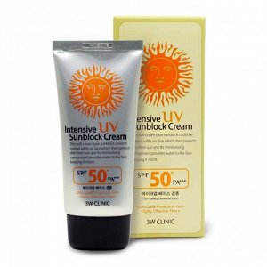 Интенсивный солнцезащитный крем для лица 3W CLINIC Intensive UV Sun Block Cream SPF50+/PA+++, 70 мл