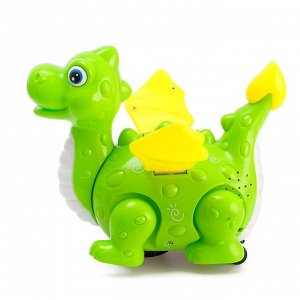 Динозавр «Дракончик» работает от батареек, откладывает яйца, световые и звуковые эффекты, цвета МИКС