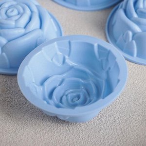Набор форм для выпечки силиконовых Доляна «Роза», 8?3 см, 6 шт, цвет МИКС