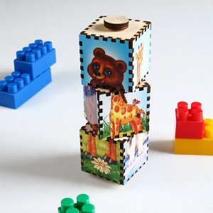 Вращающиеся кубики "Собери животное", цветные