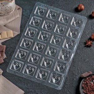 Форма для шоколада и конфет «Любовь», 27?18 см, 24 ячейки