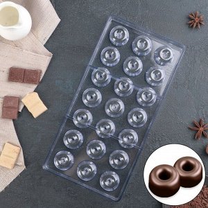 Форма для шоколада «Пончик», 21 ячейка, 33?16,2 см