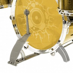 Барабанная установка «Большой музыкант», со стульчиком, цвет жёлтый