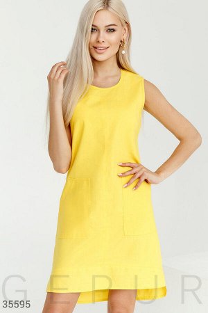 Строгое летнее платье желтого цвета
