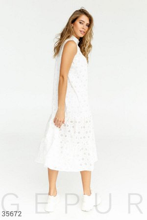 Gepur Платье белого цвета свободного кроя
