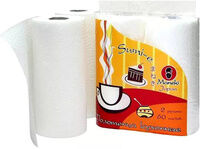 Полотенца кухонные бумажные "Maneki", серия Sumi-e, 2 слоя, 60 л., белые, 2 рулона/упак