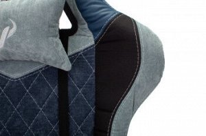 Кресло игровое Бюрократ VIKING 7 KNIGHT Fabric синий текстиль/эко.кожа с подголов. крестовина металл