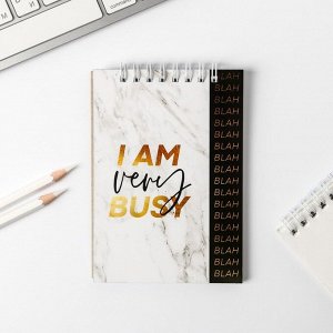 Блокнот I AM BUSY, на гребне, А6, 40 листов