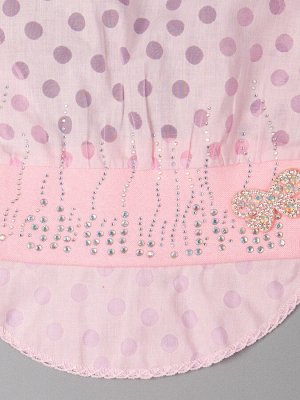 Косынка для девочки с козырьком, украшена стразами, бантик, розовый 47см - 50см (1,5-3 лет)