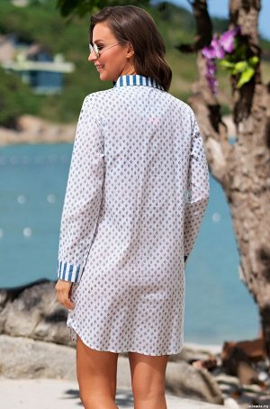 Халат Рубашка Mia-Amore с рукавом 3/4 свободного силуэта, выполнена из принтованного хлопкового полотна.Воротник, планка и манжеты рукавов выполнены из контрастной ткани.
Состав 100% хлопок