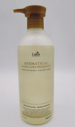 Lador Бессульфатный шампунь против выпадения для нормальных и сухих волос Dermatical Hair Loss Shampoo For Normal To Dry Hair, 530 мл