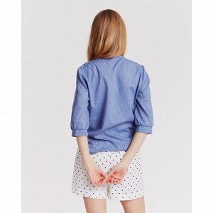 Блуза женская с V-вырезом MINAKU: Enjoy цвет синий