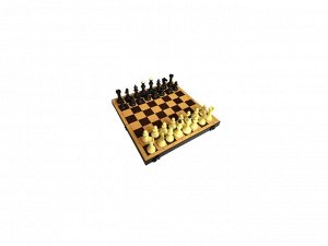 Шахматы обиходные с шахматной доской пластик 30х30см( высота короля 71 мм)  03-035 (айвенго)