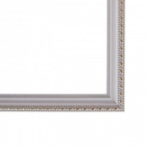 Рама для картин (зеркал) 40 х 50 х 2.6 см, пластиковая, , белая с золотом