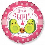 Фольга шар ITS A GIRL 18&quot;/48 см Авокадо