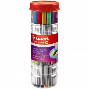 Набор ручек капиллярных, 20 цветов, Luxor Fine Writer 045, узел 0.8 мм