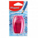 Точилка 1 отверстие с контейнером Maped Shaker, в блистере, в ассортименте