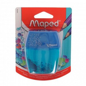 Точилка 2 отверстия с контейнером Maped Shaker, микс