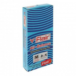 Ручка шариковая Flair Air-Balance, узел-игла 0.7 мм, резиновый упор, масляная основа, металлический зажим, стержень синий