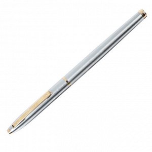 Ручка перьевая Luxor Sterling, линия 0.8 мм, чернила синие, корпус хром/золото