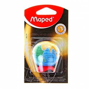 Точилка игрушка, 1 отверстие с контейнером, Maped GLOBE, в виде глобуса, блистер