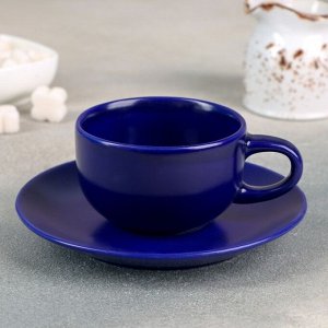 Чайная пара "Английский завтрак" чашка 220 мл, блюдце 15,5 см, цвет синий