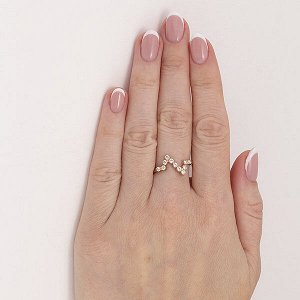 Позолоченное кольцо с бесцветными фианитами - 1276 - п