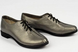 Туфли женские серебряные из натуральной кожи