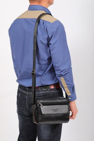 Мужская сумка через плечо, цвет коричневый