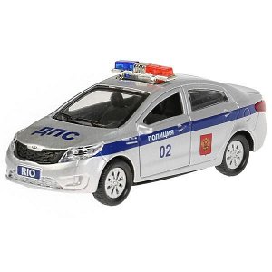 RIO-POLICE МАШИНА "ТЕХНОПАРК" МЕТАЛЛ. ИНЕРЦ. KIA RIO ПОЛИЦИЯ 12СМ, ОТКРЫВ. ДВЕРИ В РУСС. КОР. в кор.2*36шт