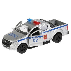 SB-18-09-FR-P Машина металл FORD Ranger пикап полиция 12см, открыв. двери, инерц. в кор. Технопарк в кор.2*24шт