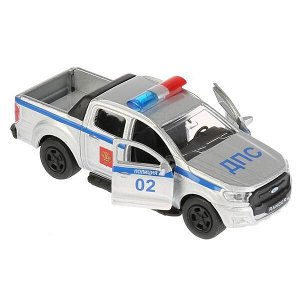 SB-18-09-FR-P Машина металл FORD Ranger пикап полиция 12см, открыв. двери, инерц. в кор. Технопарк в кор.2*24шт