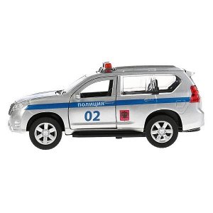 PRADO-P ТМ Технопарк. Машина металл "TOYOTA PRADO ПОЛИЦИЯ" 12см, открыв. двери, инерц. в кор. в кор.2*36шт